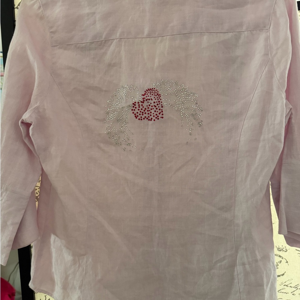 Pink ladies Shirt with Heart Design